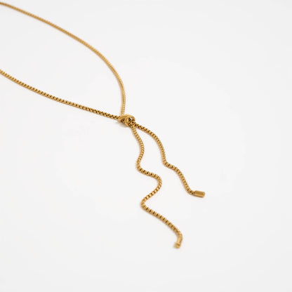Willa 18K Gold Stainless Steel Bolo Necklace : Gold
