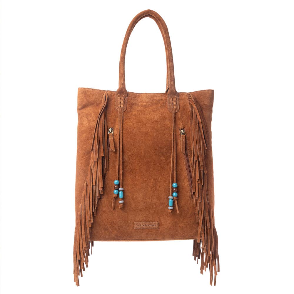 Yellowstone Desert Creek Fringed Suede Leather Concealed Carry Bag in Sand Brown: Sand Brown