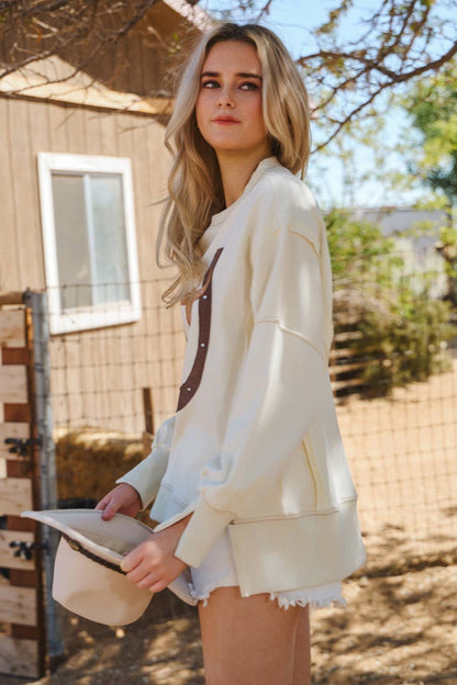 Skull Oversized Sweatshirt: Ivory