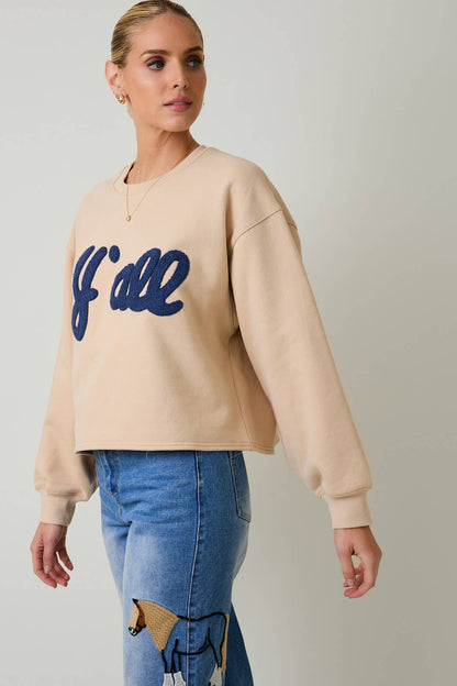 “Y’ALL” Crew Neck Flocked Sweatshirt