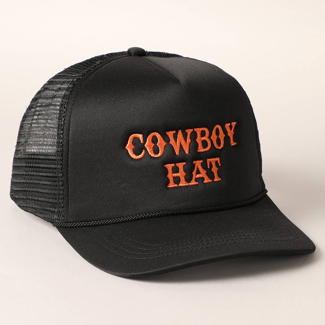 Cowboy Hat Embroidered Trucker Hat