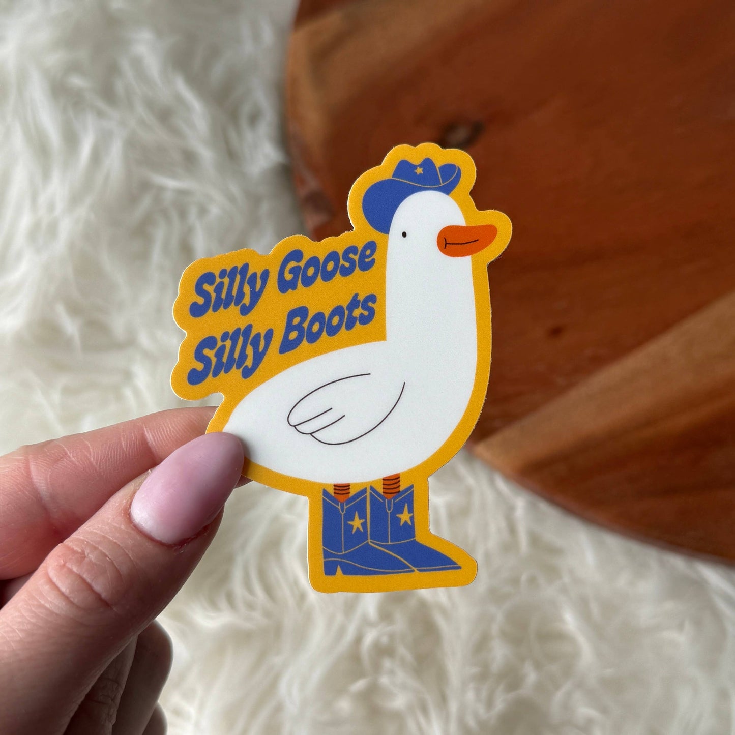 Silly Goose, Silly Boots Cowboy Sticker