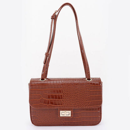 Croc Patent Leather Flap Bag: CF
