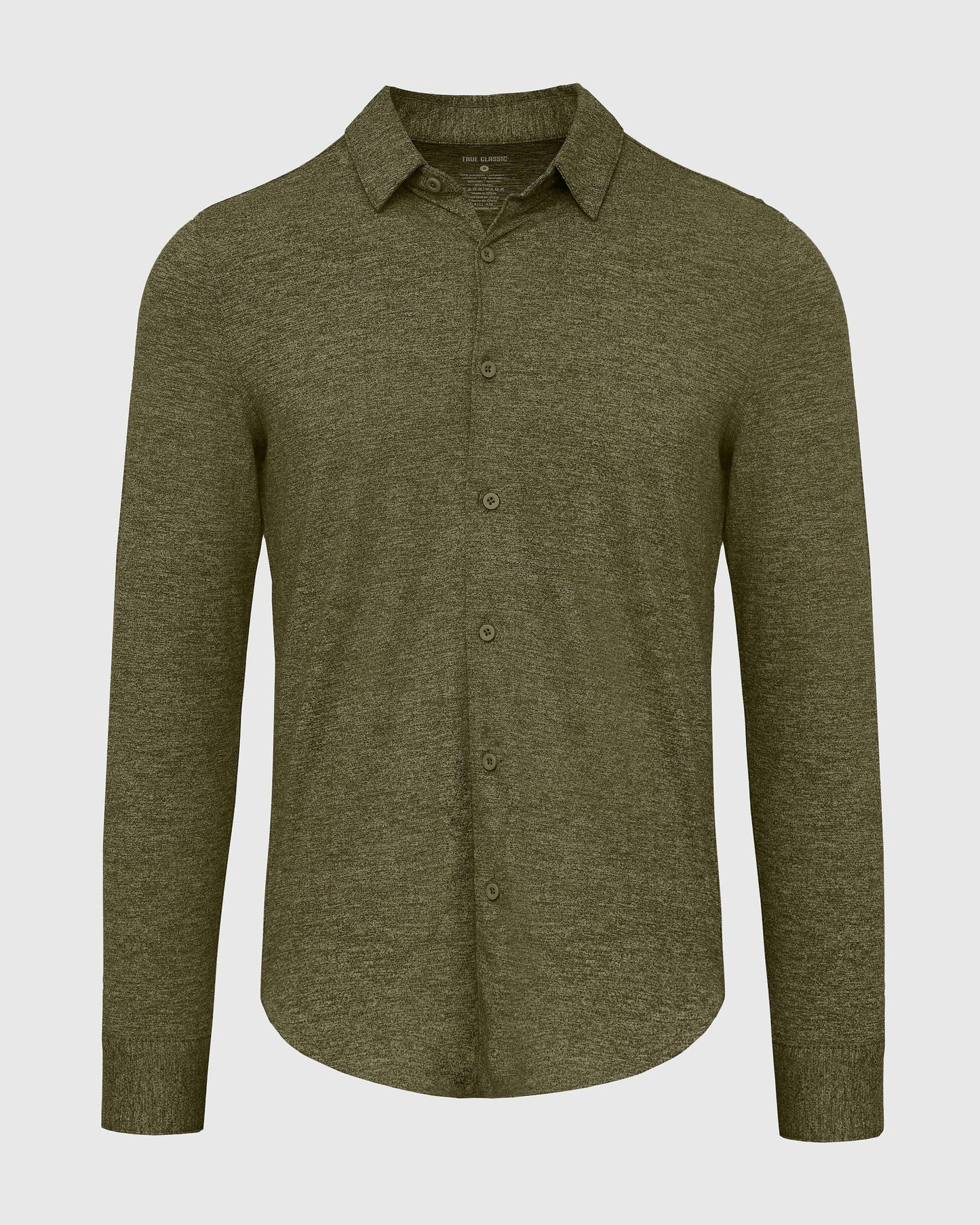 Dark Heather Military Green Long Sleeve Comfort Shirt