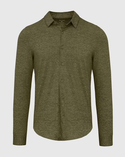 Dark Heather Military Green Long Sleeve Comfort Shirt