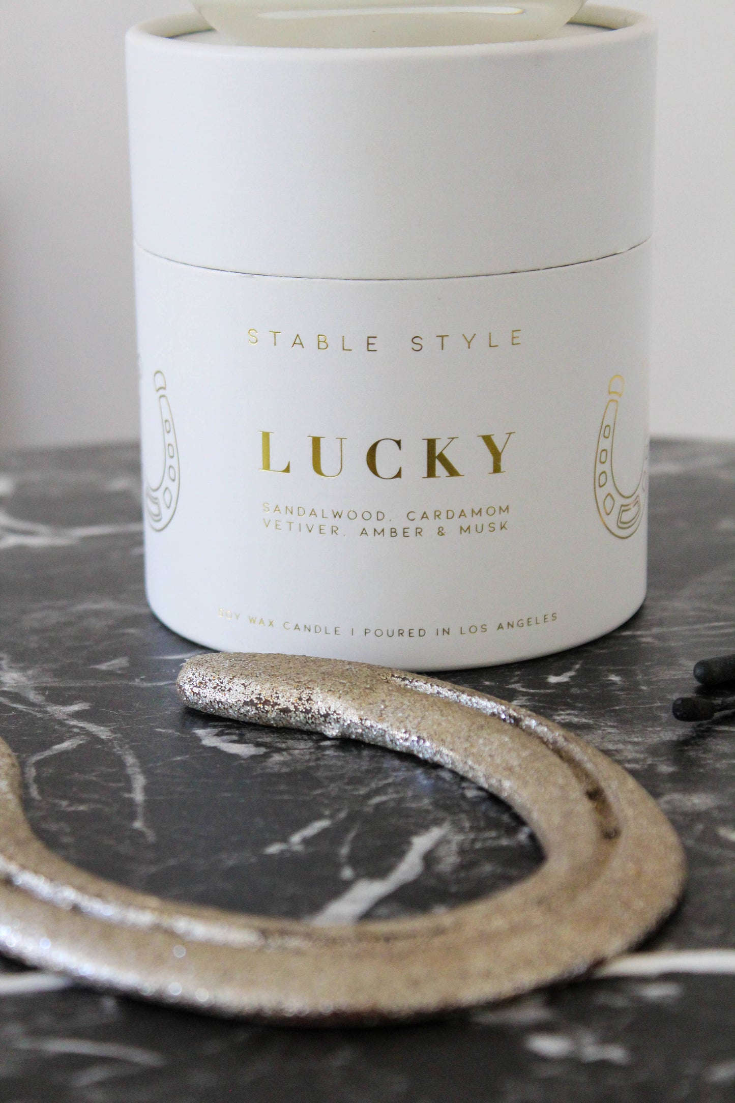 Horseshoe Soy Wax Candle - Lucky 
