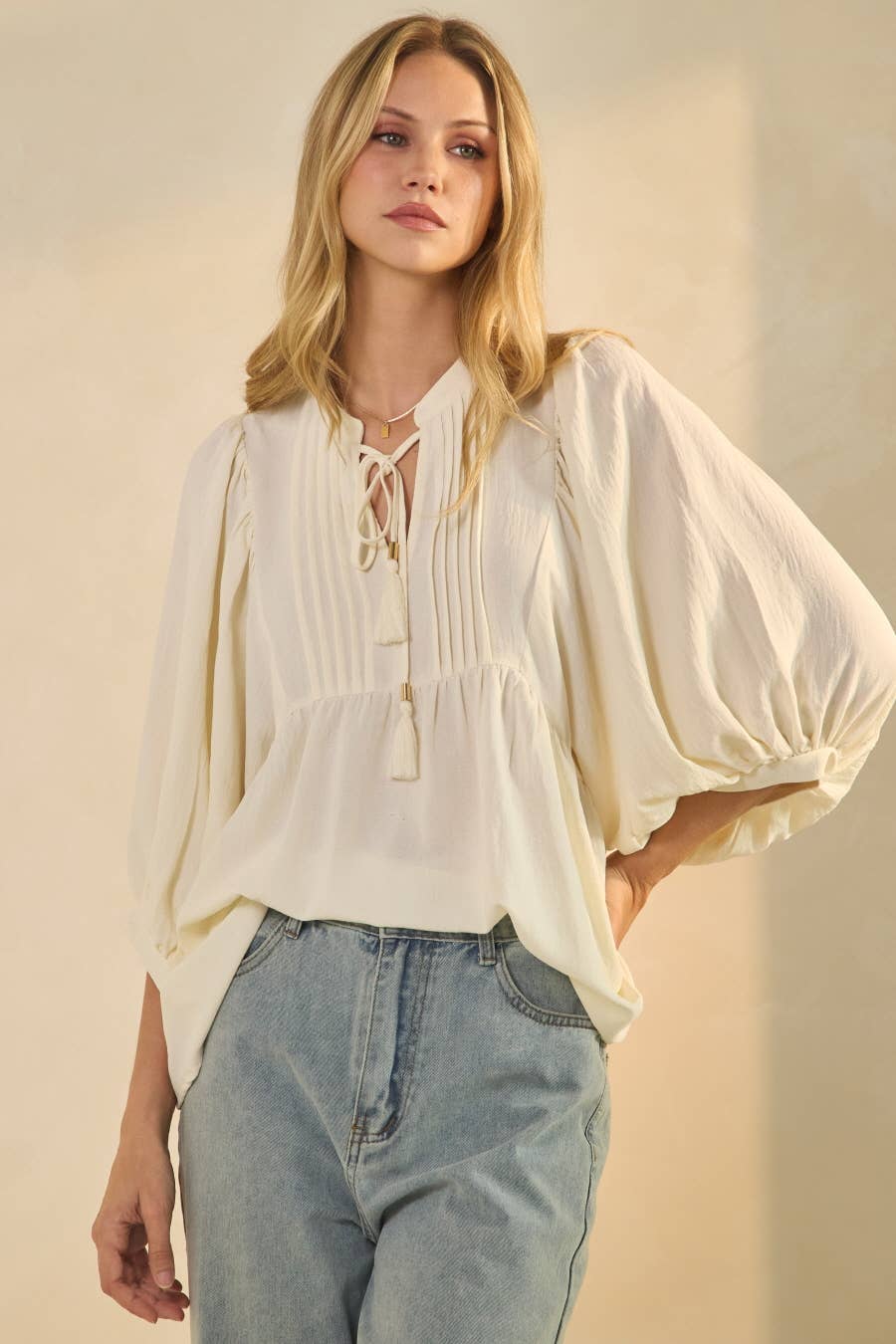 Calla Flowy Blouse: Ivory