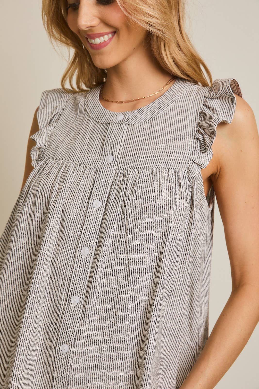 Sweetwater Stripe Ruffle Top