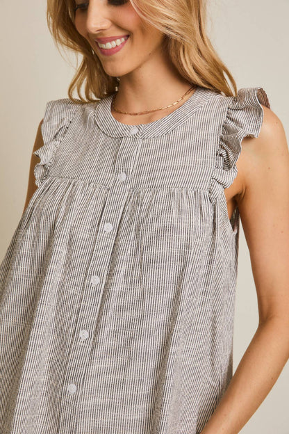 Sweetwater Stripe Ruffle Top