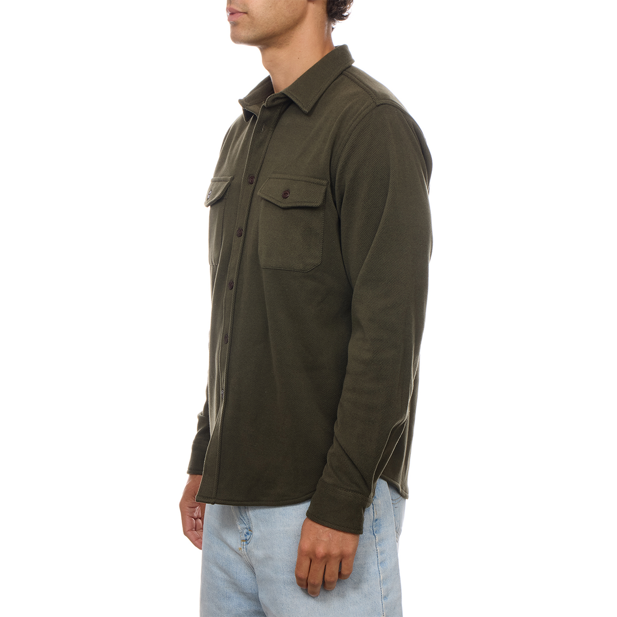 Graham Two-Pocket Long-Sleeve Button-Down Shirt: Olive