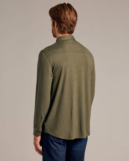 Dark Heather Military Green Long Sleeve Comfort Shirt