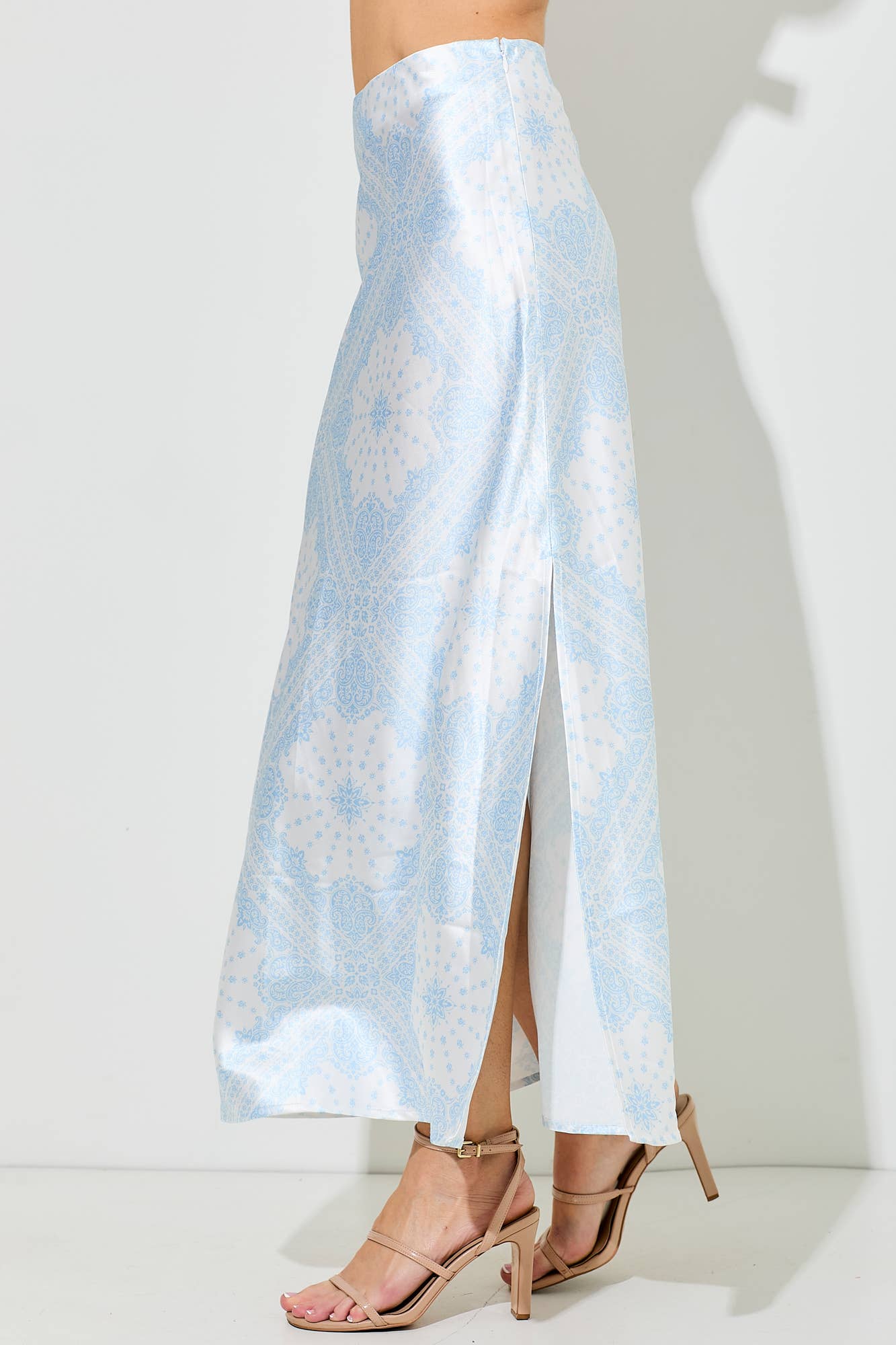 Pretty Paisley Bandana Print Satin Skirt
