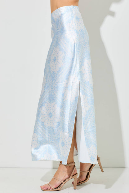 Pretty Paisley Bandana Print Satin Skirt