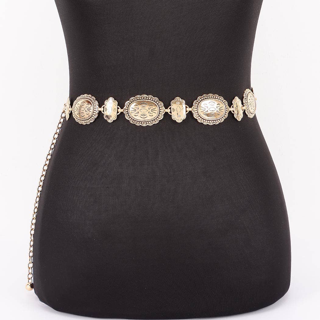 Vintage Metal Chain Belt: SL