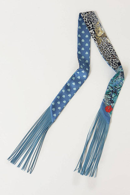 Printed Fringed Detail Scarf: 1 / One Size