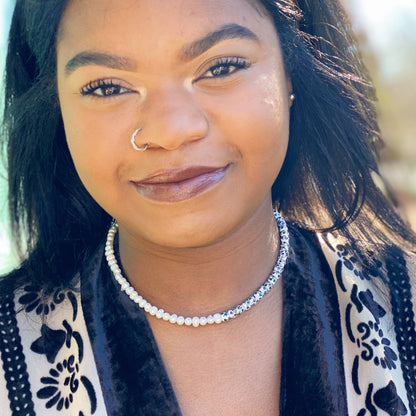 So Fresh Pearl And Porcelain Choker Necklace: Black