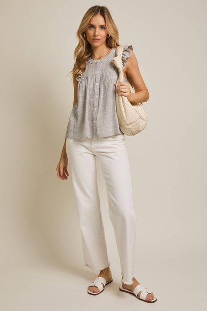 Sweetwater Stripe Ruffle Top