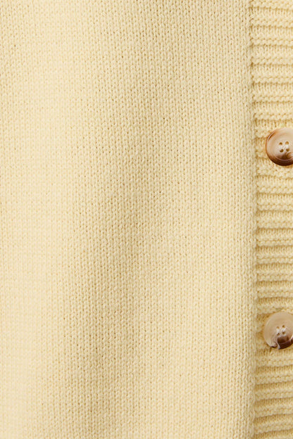 Butter Short Sleeve Sweater Cardigan: Lt Yellow