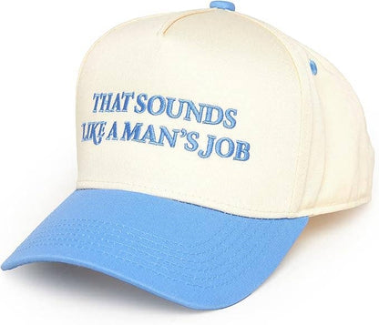 Two Tone Cap: That Sounds Like a Man's Job - Lt Blue/Beige