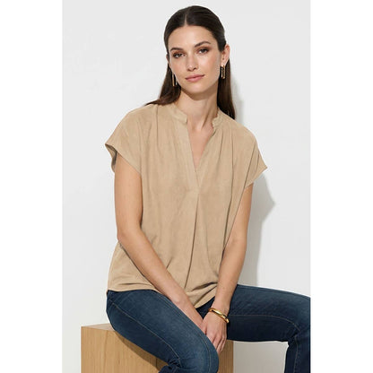 Soft Matte Drop Shoulder Blouse: Wine / S