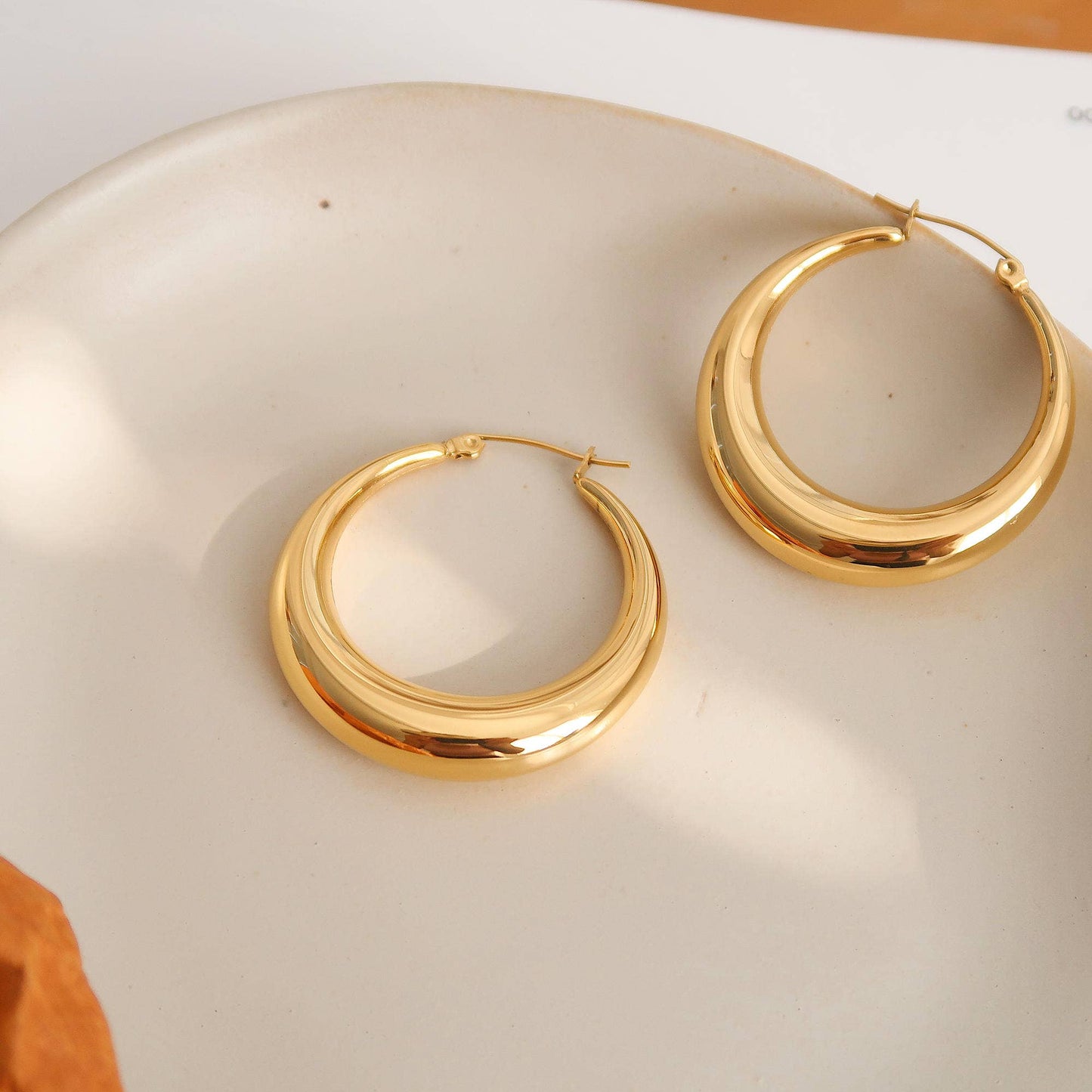 Galene Non-Tarnish Classic Large Hoop Earring: Silver