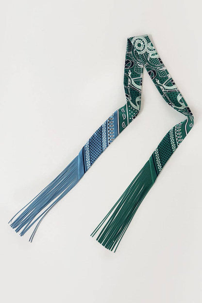 Printed Fringed Detail Scarf: 7 / One Size