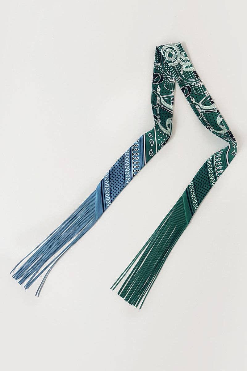 Printed Fringed Detail Scarf: 1 / One Size