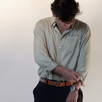 Performance Button Down: Tan
