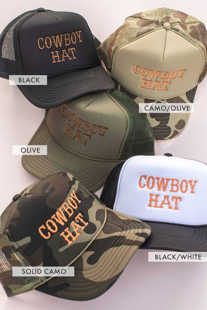 Cowboy Embroidery Trucker Hat Cap CAMO