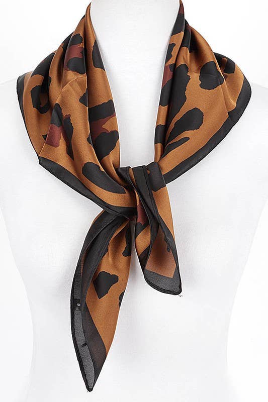 Leopard Luxe Scarf AMS1876: Camel