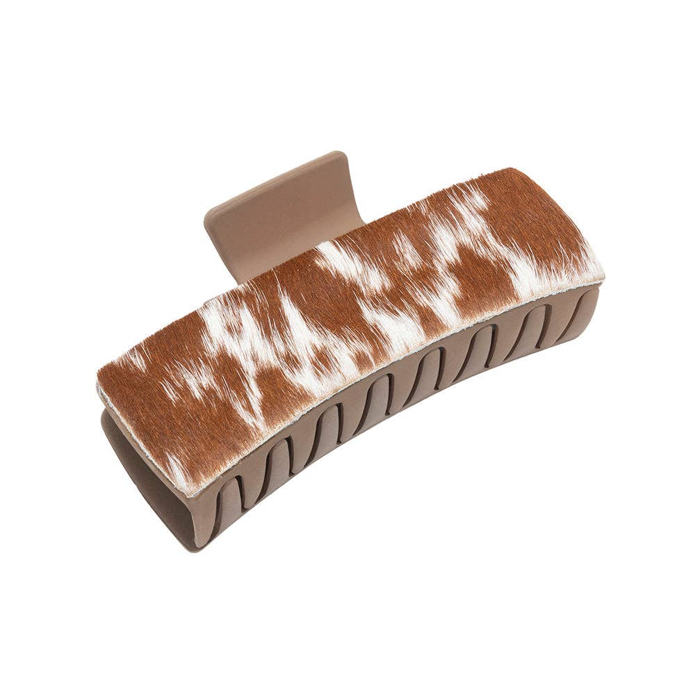 Blossom Ridge Hair Comb: Brown Embossed