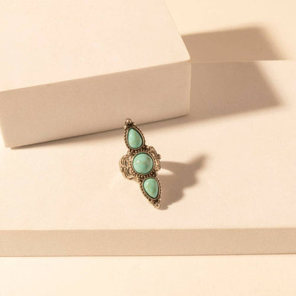 Wildfire Turquoise adjustable Ring for Women with turquoise detail for premium western wear: Turquoise