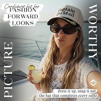 2-Tone Cap - Captain Cocktail - Black/Beige (nautical)