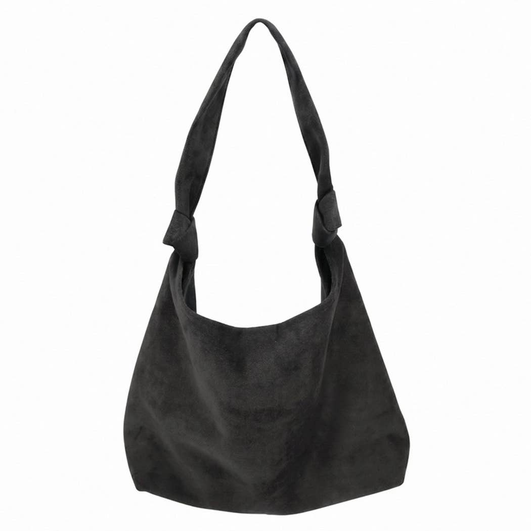 Knotted Faux Suede Hobo Bag: EP