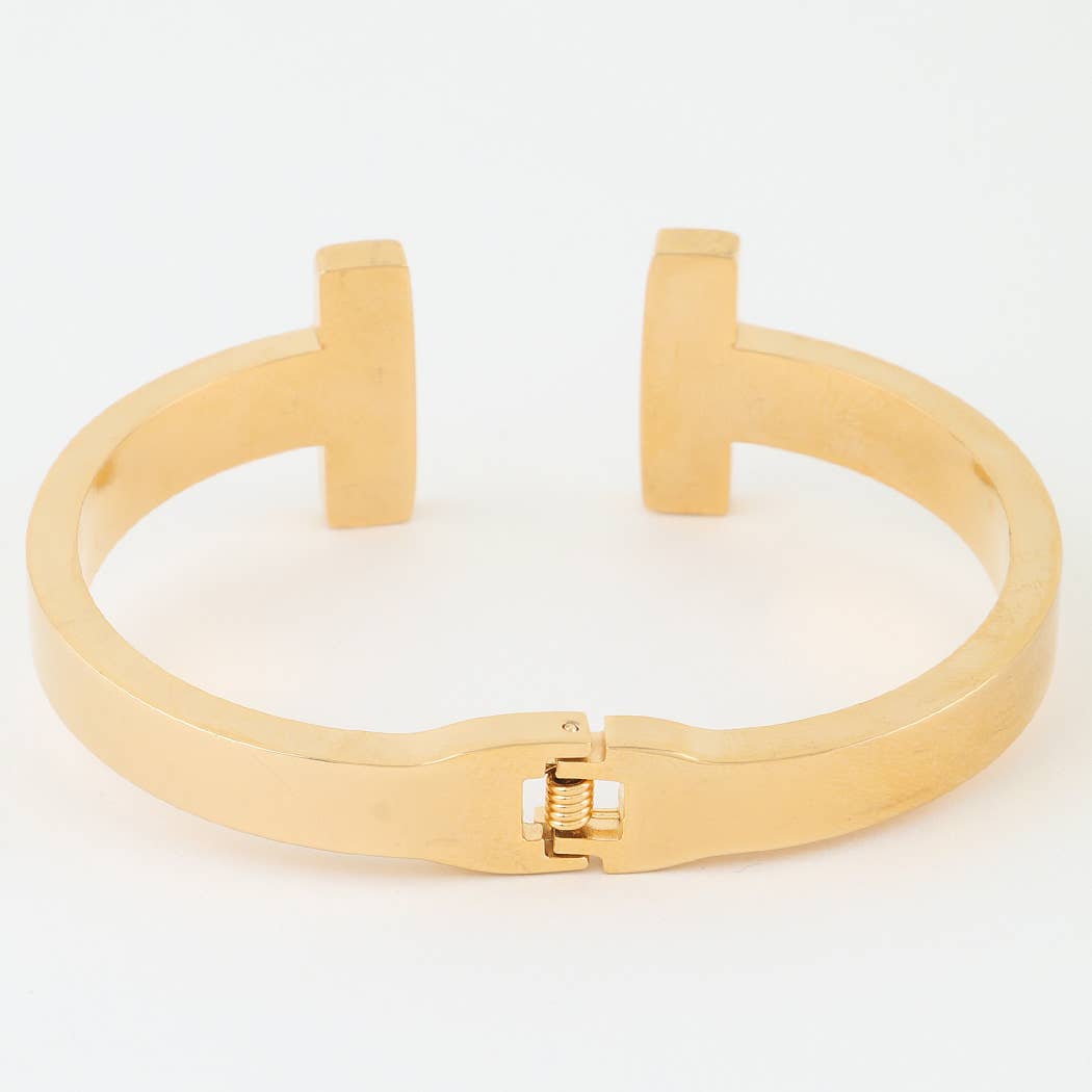Bold Open T Cuff Bracelet: GD