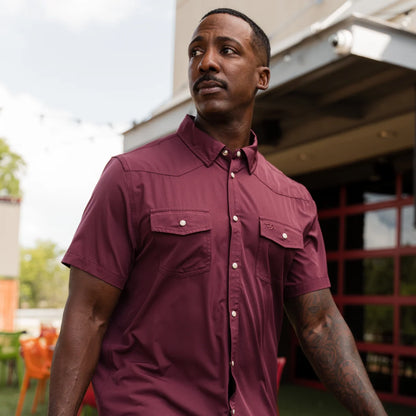 Burlebo Performance Western Shirt: Maroon