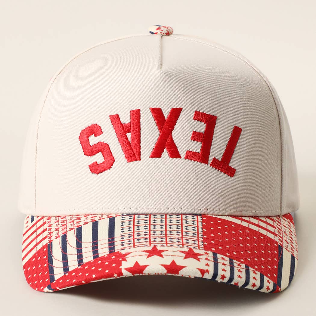 TEXAS Embroidered Patchwork Brim Trucker Hat: MULTI