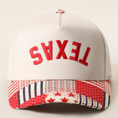 TEXAS Embroidered Patchwork Brim Trucker Hat: MULTI