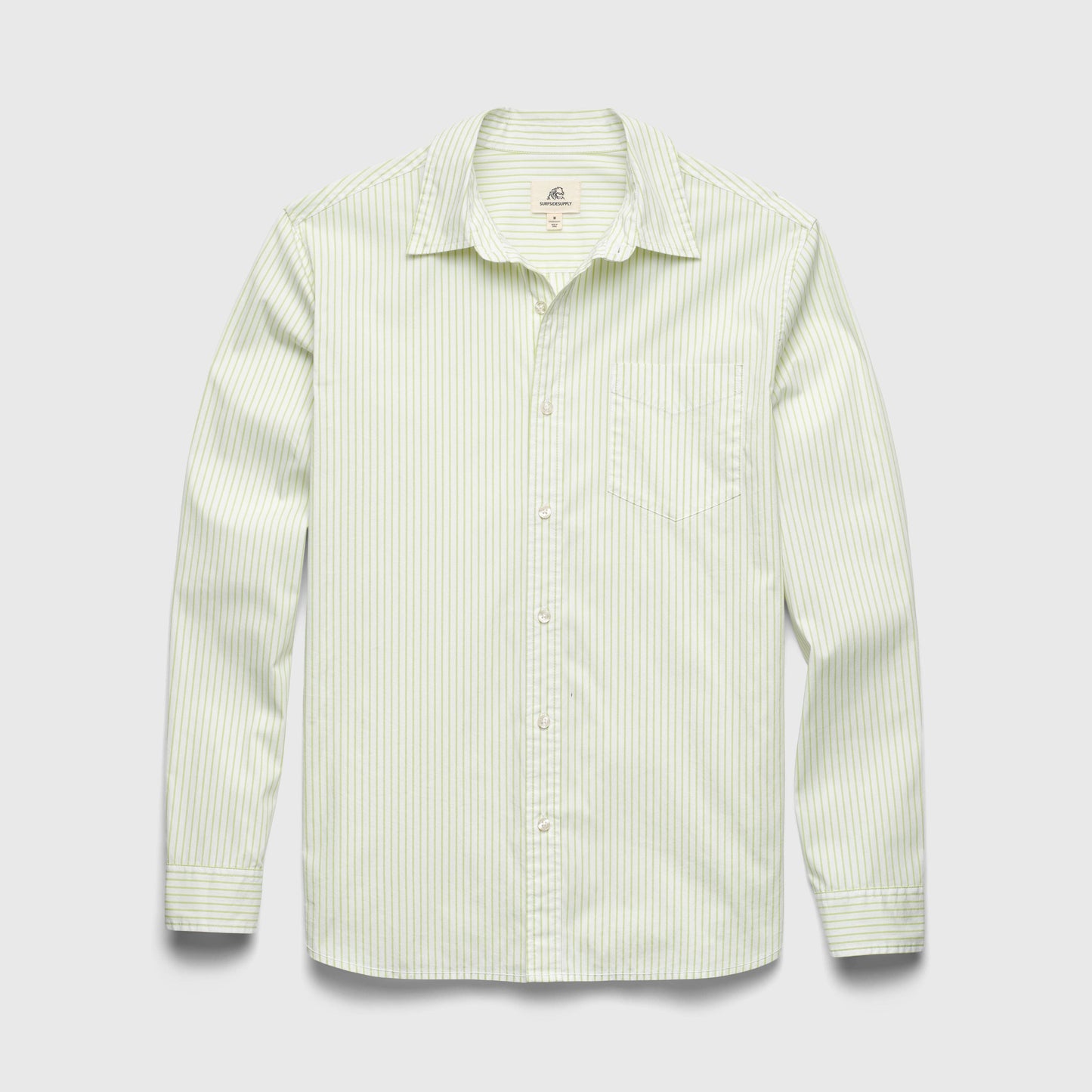 Brian Pinstripe Shirt: Margarita Green