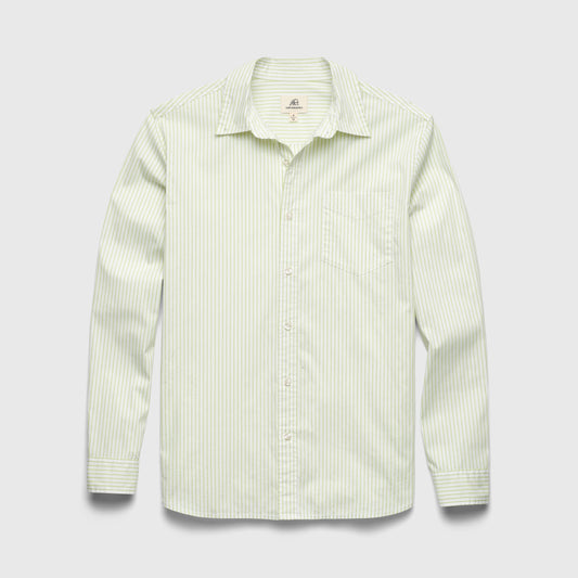 Brian Pinstripe Shirt: Margarita Green