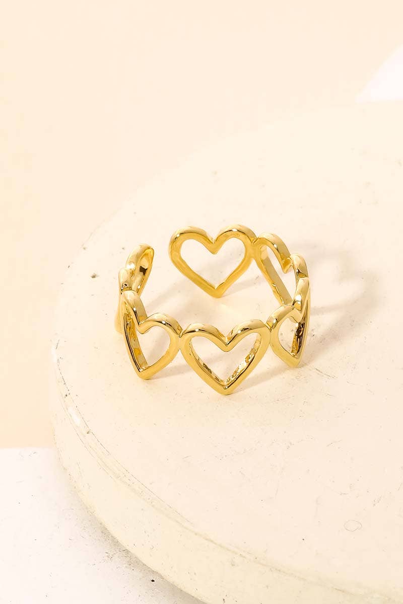 Open Heart Shape Fashion Ring