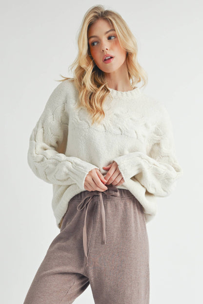 Elaine Sweater: White / Contemporary