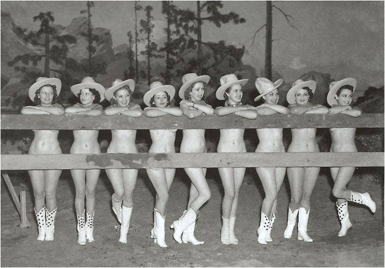Art Print CG-96 Nude Cowgirls by Fence