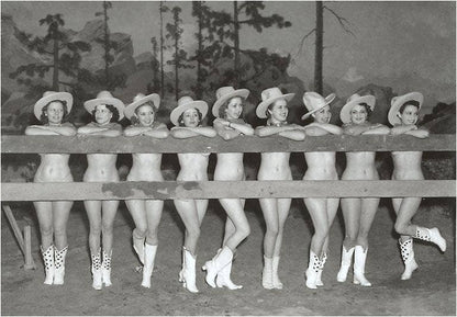 Art Print CG-96 Nude Cowgirls by Fence