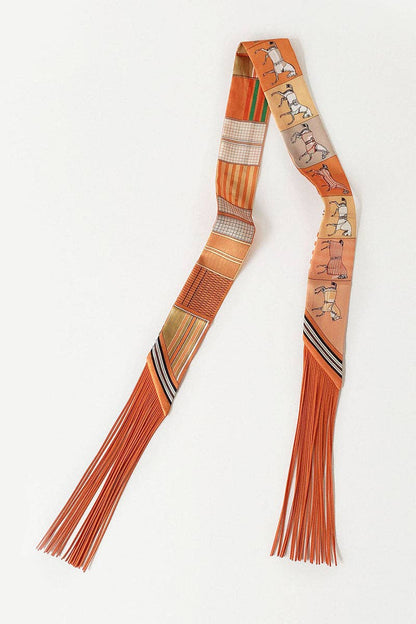 Printed Fringed Detail Scarf: 7 / One Size