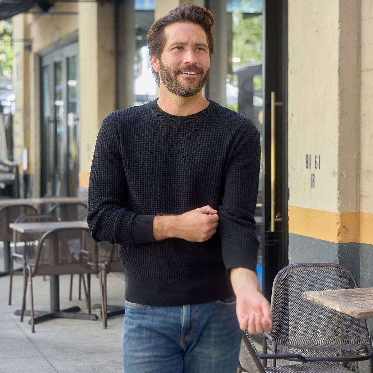 Allen 100% Cotton Sweater: Black