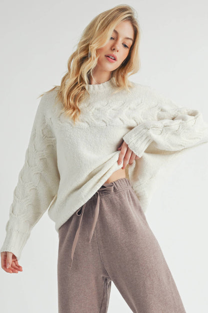 Elaine Sweater: White / Contemporary