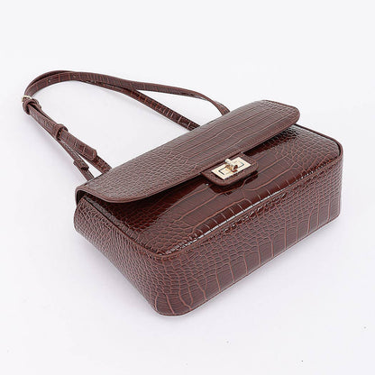 Croc Patent Leather Flap Bag: CF