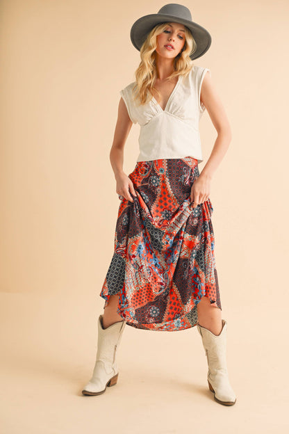 Jane Paisley Print Skirt