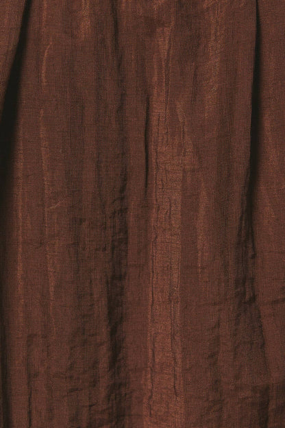 Rue Bow Detail Halter Neck Flare Top: Brown